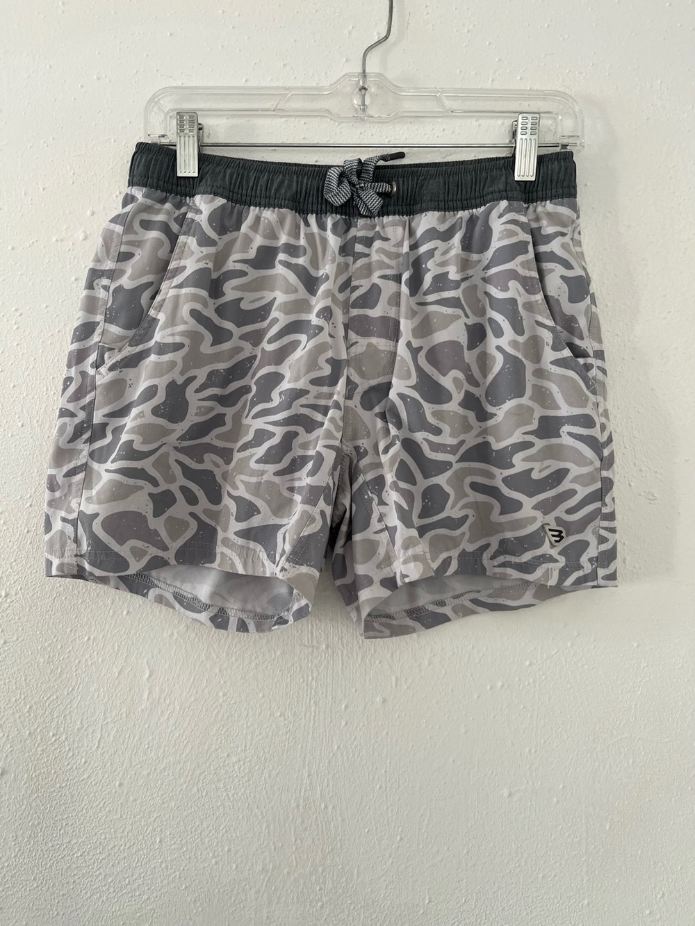 BURLEBO Gray Camo Swim Trunks